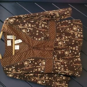 Blouse and tank top set size 14 brown beautiful details